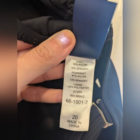 NWT Swimsuits For All Plus Sz 20 Ruched Underwire One Piece black flora Swimsuit - Picture 6 of 13